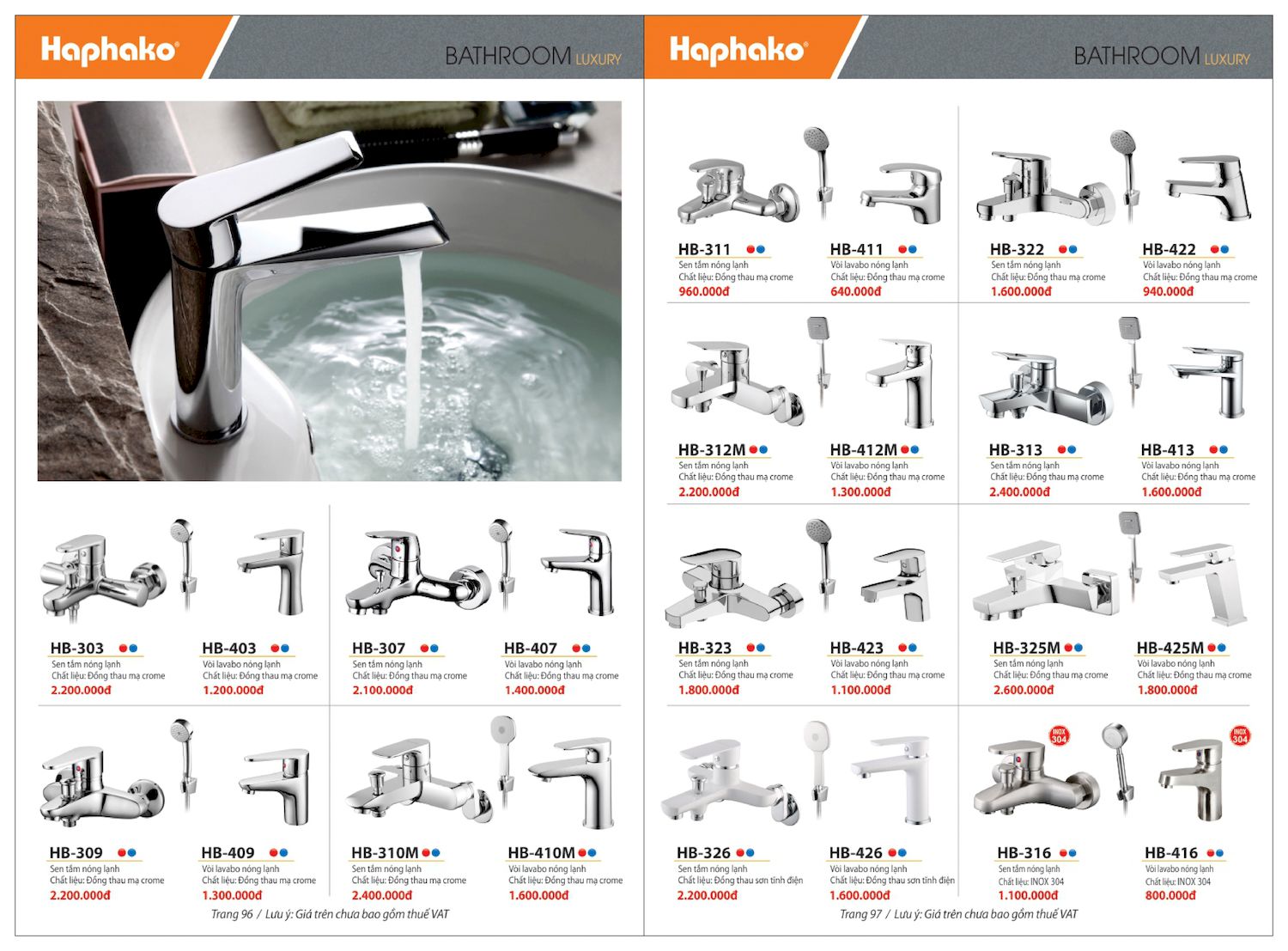 Thiết bị vệ sinh HAPHAKO Catalogue và Bảng giá mới nhất /Page 49